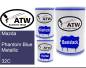 Preview: Mazda, Phantom Blue Metallic, 32C: 500ml Lackdose + 500ml Klarlack + 250ml Härter - Set, von ATW Autoteile West.